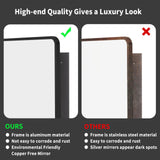 Movo 24 Inch x 30 Inch Black Metal Framed Bathroom Mirror Medicine Cabinet Rectangle Tilting Beveled Vanity Mirrors Recess or Surface Mount Installation Movo