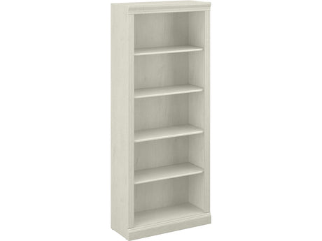 Saratoga Tall 5-Shelf Bookcase in Linen White Oak Finish Bush Business Furniture