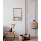 AAZZKANG Rustic Mirrors for Wall Rectangle Wood Frame Mirror Farmhouse Bedroom Bathroom Decorative Mirror AAZZKANG