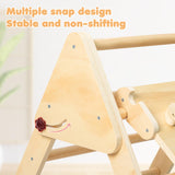 Pelnuies Pikler Triangle Set, 5 in 1 Wooden Montessori Climbing Set with Ramp for Sliding or Climbing, Foldable Toddler Climbing Toys Indoor Playground, Jungle Gyms for Toddlers 1-3, Natural Pelnuies