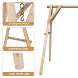 Tangkula 770lbs Porch Swing Frame, Heavy Duty A-Frame Wooden Swing Stand with Reinforced Bars, Freestanding Log Porch Swing Frame Only for DIY Painting, Ideal for Porch, Lawn, Garden, Backyard Tangkula