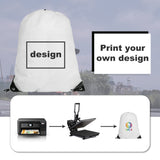 MR.R 13x17 inch 6 Pieces Sublimation Blanks Reusable Polyester Drawstring Backpack Bags, Storage Bags with Drawstrings for Heat Transfer Printing,White Color MR.R