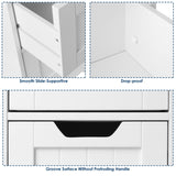 FOTOSOK Freestanding Bathroom Storage Cabinet with 4 Drawers - Compact White Organiser for Home Decor FOTOSOK
