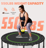 BCAN 48" Adult Fitness Trampoline with Durable Bungees, Stable & Quiet Exercise Rebounder,Great Mini Trampoline for Indoor/Garden Workout - Green BCAN