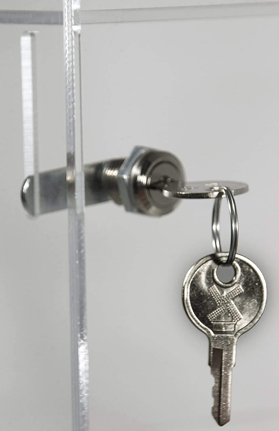 4 Tier Transparent Acrylic Display Case with Lock,Clear Show Case for Collectible, Vertical Curio,See-Through Locking Cabinet,Dustproof Protection 10.25 x 4.25 x 18.25 Inches Display case