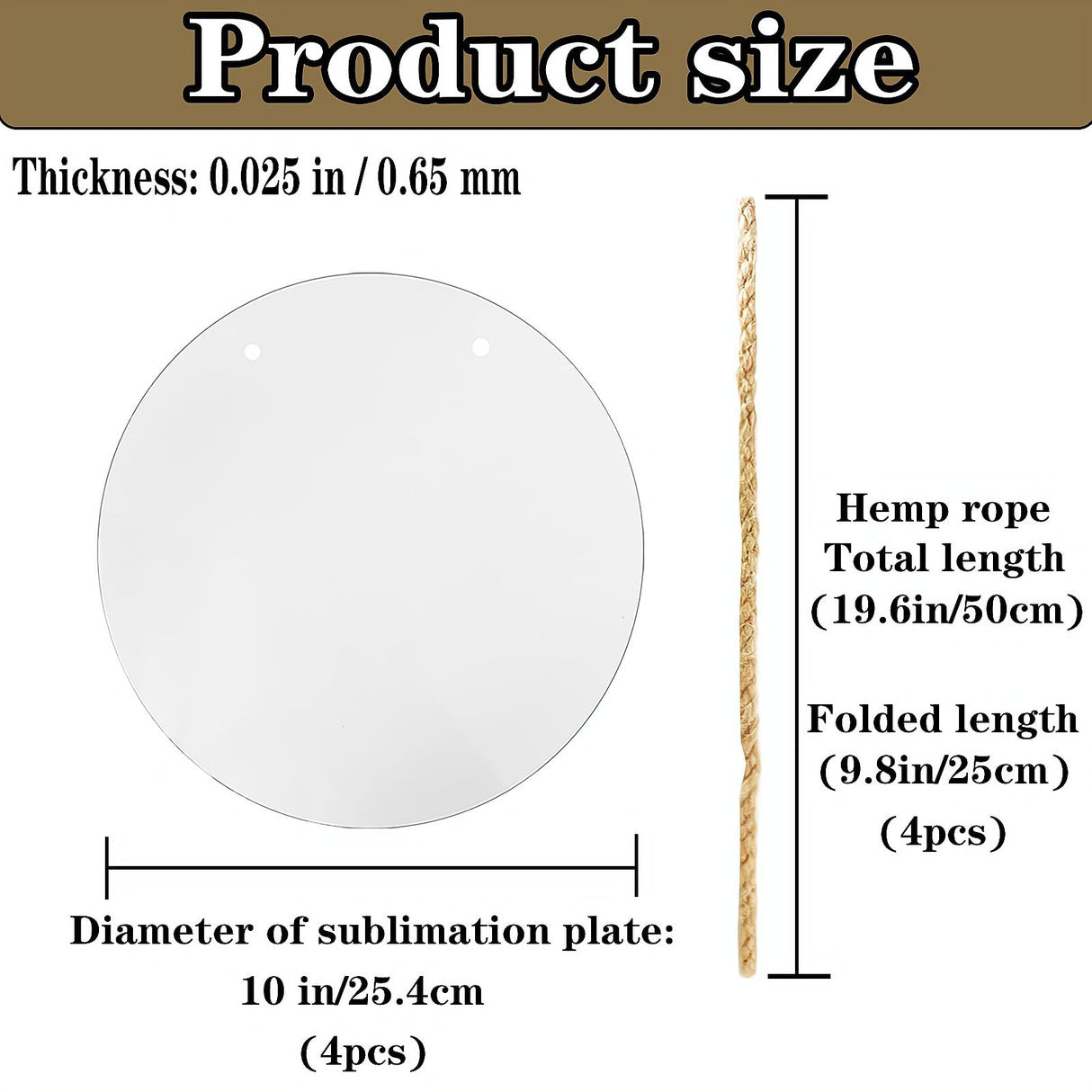 4 pcs Metal Sublimation Door Hanger Blanks,10 inch Round Unfinished Sign Blank,Sublimation Door Decorations Hanging,Sublimation Ornament Blanks,Door Decor Sublimation Metal Sign Blanks Guyuewey