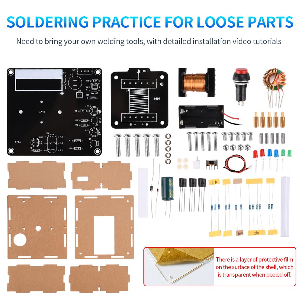 STEM Projects DIY Toys Soldering Practice Kit, Electric Magnetic Transmitter Educational Electronics Kit, Mini DIY Shooting Game Toy Gift for Teens Boys Girls TKXEC