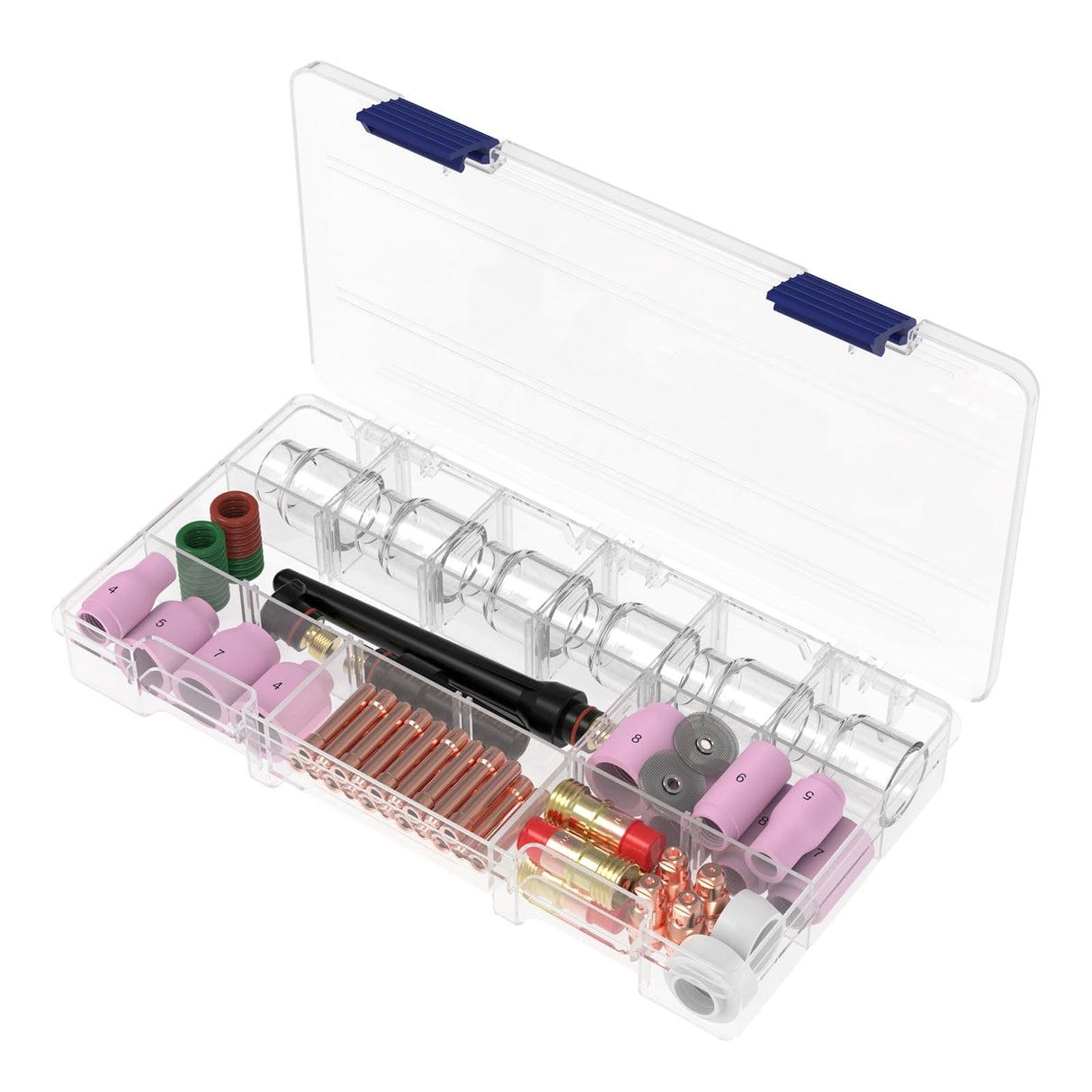 YESWELDER 71Pcs TIG Welding Torch Stubby Gas Lens #12 Pyrex Glass Cup Kit For WP-17/18/26 YESWELDER