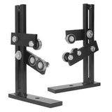 Wood Lathe Steady Rest, Woodworking Wood Lathe Tools and Accessories with 3 Fixing Wheels & Adjustable Wheel Position, L Shape Stable Lathe Tool Rest Wood Cast Iron Steady Rest Focket