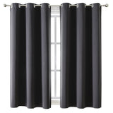 ChrisDowa Grommet Blackout Curtains for Bedroom and Living Room - 2 Panels Set Thermal Insulated Room Darkening Curtains (Dark Grey, 42 x 63 Inch) ChrisDowa