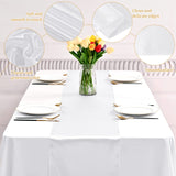12 Pack White Satin Table Runner 12 x 108 Inch Long Premium Table Runners for Wedding Party Events Decoration, Birthday Parties, Banquets Decorations, Graduations, Engagements YMHPRIDE