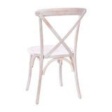 Merrick Lane Bardstown Bistro Style Wooden Dining Chair - Lime Wash - High X-Back Merrick Lane