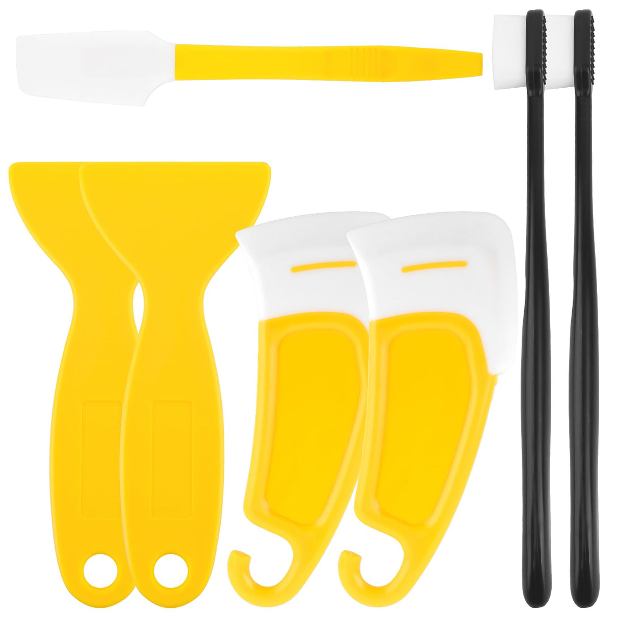 Asbrot 7Pcs UV Resin 3D Printer Must-Have Tool, Silicone Spatula, Scraper, Brush for Resin Transfer Cleaning and Protect Release FEP Film Vat Tank, 3D Printer Accessories Asbrot