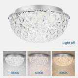 DAKASON LED Ceiling Light Fixture Flush Mount, Crystal Chandelier Modern Ceiling Light for Kitchen, Hallway, Living Room, Foyer, Closet, 12In 15W 1640LM, 3/4/5000K CCT Selectable, Dimmable DAKASON