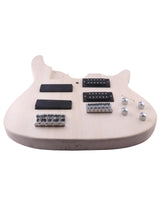 Fistrock DIY Electric Guitar and Bass Double Neck Kit 6 String and 4 String Guitar Kits Right Handed with Basswood Body Hard Maple Neck Chrome Hardware Build Your Own Bass and Guitar. Fistrock