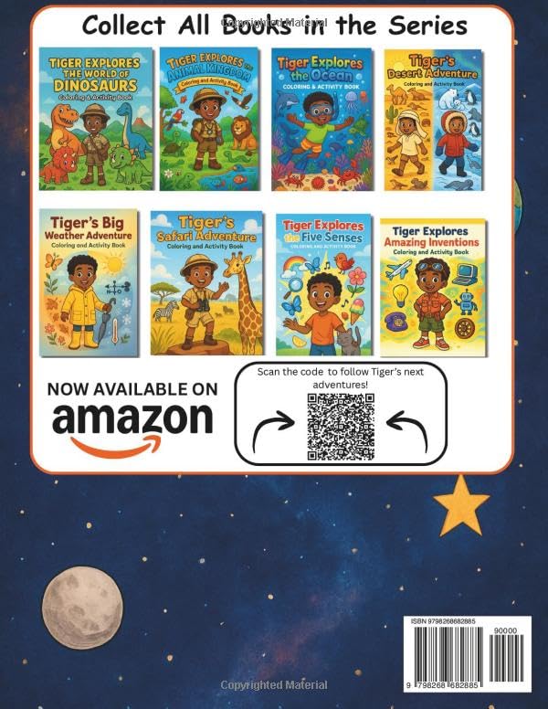 Tiger Explores the Solar System: Coloring and Activity Book (Tiger's Learning Adventures) Majosta