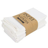 INFEI Solid Color Cotton Linen Blended Thin Dinner Cloth Napkins - Set of 12 (40 x 40 cm) - for Events & Home Use (White) INFEI