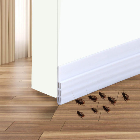 Door Draft Stopper Door Sweep Weather Stipping - Camel Home Self Adhesive Door Seal Soundproof Under Door Bottom Seal Strip Rubber Energy Saver Insulasion Weatherproof, 2" W X 39" L (White) Save Unicorn