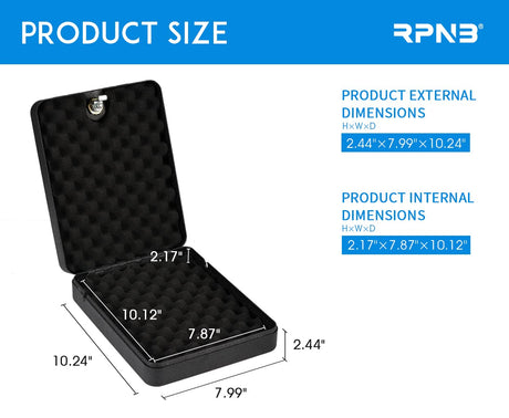RPNB Gun Safe, Security Safe Lock Box, Portable Safe, Handgun Safe, Key Lock Box RPNB