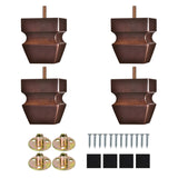 Michanco 3 Inch Square Wood Legs for Furniture Set of 4,Replacement Couch Feet,Sofa Legs,Furniture Legs with M8 Bolt Screw in Espresso Michanco