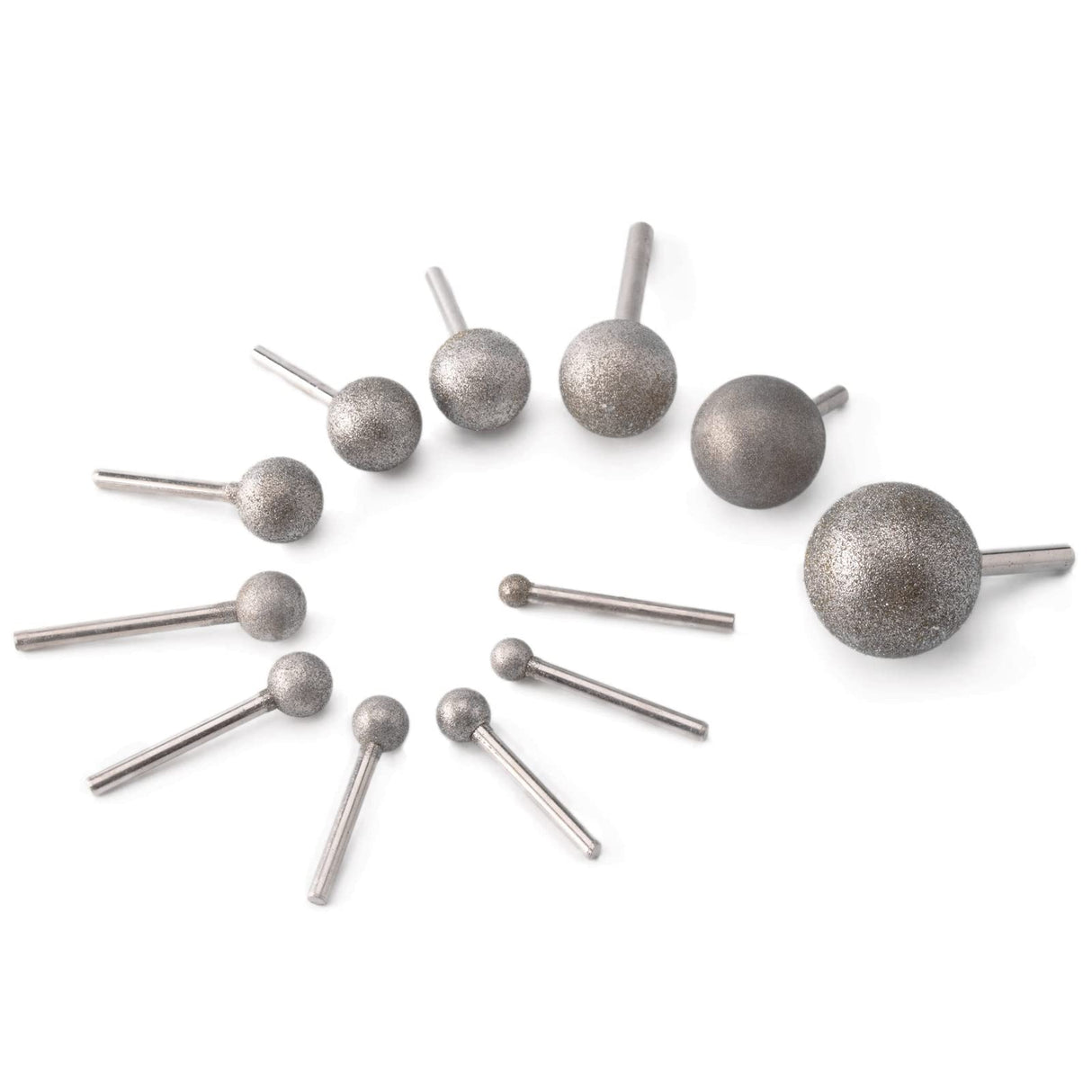 JINGLING 25mm 1 inch Spherical Head Diamond Grinding Bits Round Ball Bit Sphere Rotary Burr Grit 80 Stone Carving Tools 1/4" Shaft Attachment for Bosch, DeWalt, Makita JINGLING