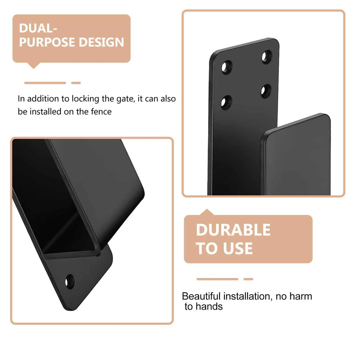 2x4 Door Barricade Brackets, 2 Pcs Door Security Barricade Brackets, Heavy Duty Door Security Brackets for 2 x 4 Lumber, Open Bar Security Holder U Brackets for Indoor, Outdoor (6.88"x1.96"x1.77"2Pcs) bayidun