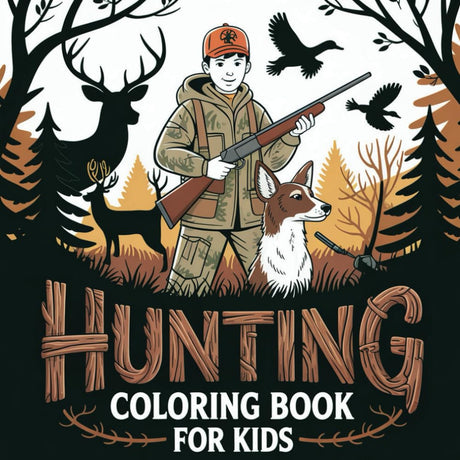 Hunting Coloring Book for Kids: Educational Wildlife Scenes Featuring Deer, Bears, Moose, Ducks, Fishing | Outdoor Adventures for Young Hunters | ... Designs for Boys, Girls, and Young Explorers Majosta