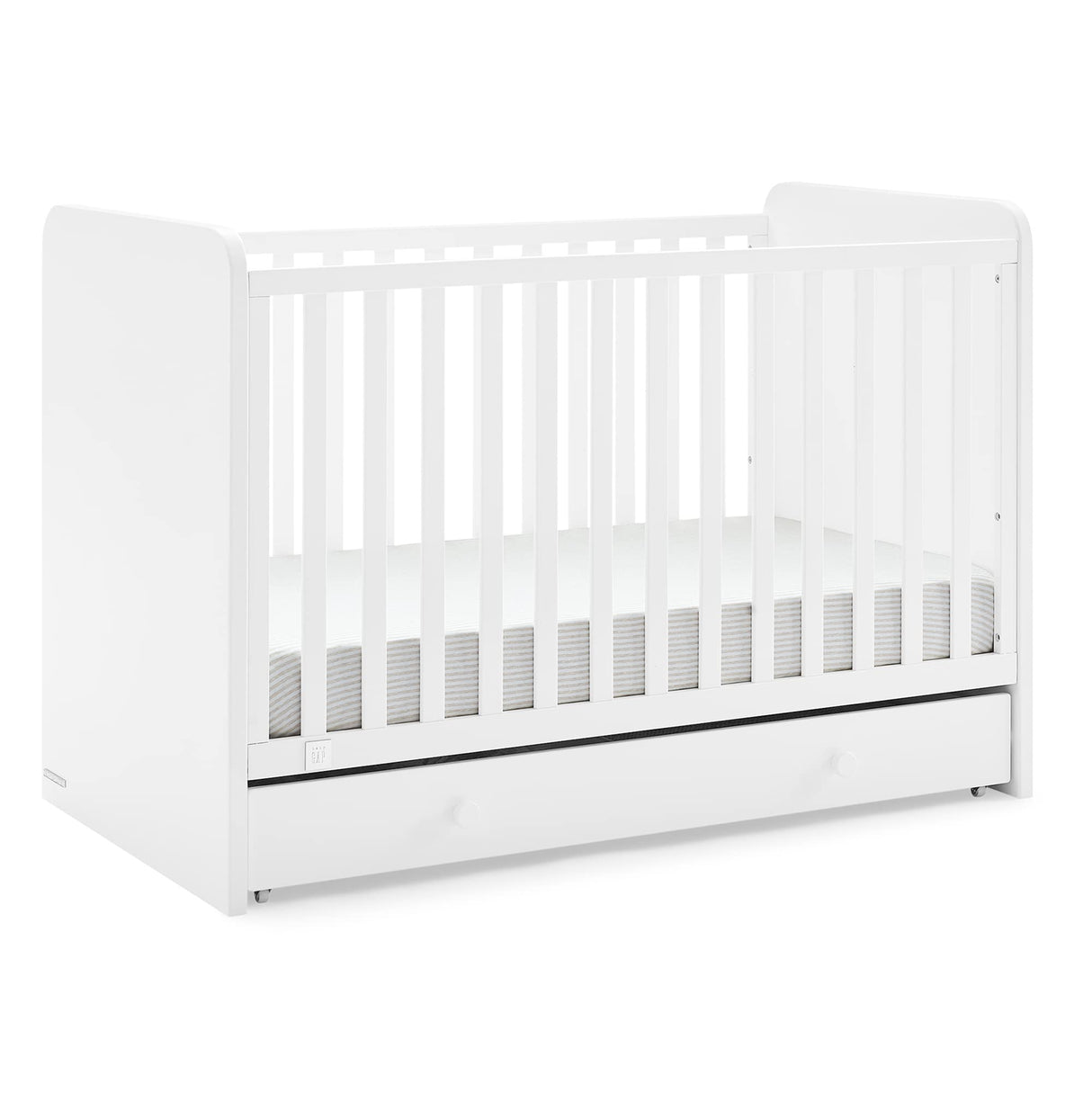 GAP babyGap Graham 4-in-1 Convertible Crib with Storage Drawer - Greenguard Gold Certified, Bianca White Delta Children