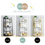 IOTXY 5 Tier Open Bookshelf - Steel and Wood Display Stand, 50CM Width Floor-Standing Bookcase, Black IOTXY