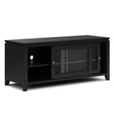 SIMPLIHOME Cosmopolitan SOLID WOOD 48 Inch Wide Contemporary TV Media Stand in Black for TVs up to 55 Inch, For the Living Room and Entertainment Center SIMPLIHOME