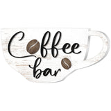 Kigley Coffee Bar Sign 13 x 6.7 Inch Rustic Wood Coffee Sign Farmhouse Coffee Bar Wall Decor Coffee Wall Sign Boho Kitchen Decor Art Accessories for Home, Kitchen, Coffee Station (White) Kigley