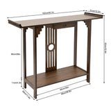 Gdrasuya10 Japanese Style Walnut Bamboo Console Table – Vintage Entryway Sofa Table with Drawer (40 inch) Gdrasuya10