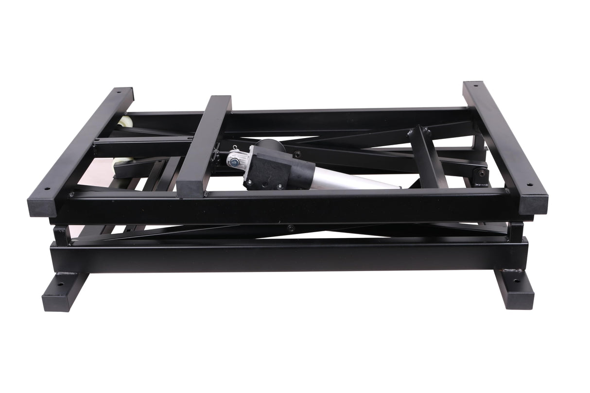 ECLV 30'' Electric Manual Control Dining Table Coffee Table Lift,Black,110V-240V,Working Platform Computer Desk Electronic Scissor Lift with 2 USB Charger Ports,200LBS Weight Capacity ECLV