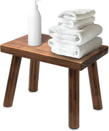 ENKEZI Shower Bench - Shower Foot Rest 12 in, Shower Stool for Shaving Legs, Rustic Scandinavian Stool - Multi-Purpose Wood Plant Stool, Adult Step Stool, (Scandinavian) ENKEZI