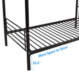 AEMSOFK Bunk Bed Twin Over Twin, Metal Bunk Bed Frame, Metal Bunkbeds with Built-in Ladder, High Guardrail and Metal Slats, No Box Spring Needed, Space Saving, Noise Free (Black) AEMSOFK