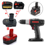 Battery Adapter for Craftsman C3 19.2 Volt Lithium Cordless Tool, Convert for DeWalt 20V &for Milwaukee 18V M18 Lithium Battery to Craftsman 19.2V Ni-MH Lithium Battery Converter, w/ USB Charge Port XFYBZN