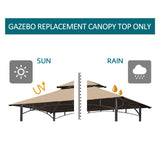 Grill Gazebo Replacement Canopy Top - Wonwon 5x8 Gazebo Roof Double Tiered Outdoor BBQ Roof Cover Grill Shelter Only Fit for Model L-GG001PST-F (Beige) Wonwon