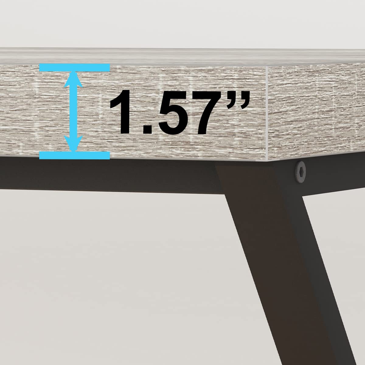 LVB Grey Desk, Industrial Wood Home Office Computer Desk for Bedroom, Farmhouse Metal Wooden Study Work PC Gaming Writing Table, Modern Simple Executive Writing Desk with Storage, 47 Inch, Light Gray LVB