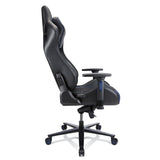 RS Gaming™ Davanti Vegan Leather High-Back Gaming Office Chair, Black/Blue, BIFMA Compliant Realspace