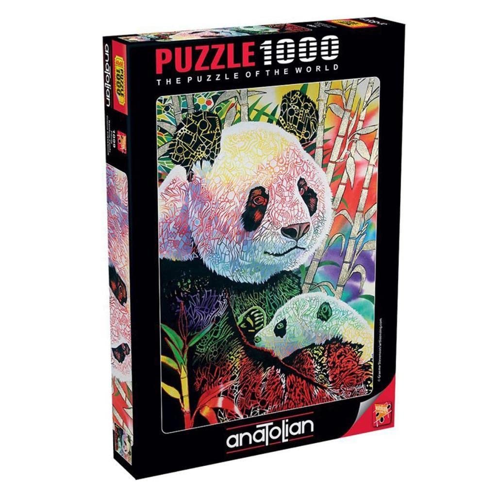 Anatolian Puzzle - Rainbow Panda - 1000 Piece Jigsaw Puzzle #1099, Multicolor