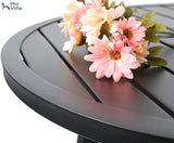 PHI VILLA 3 Piece Outdoor Patio Bistro Dining Set, Slatted Metal Round Table & 2 Patio Chairs, Outdoor Furniture Set for Porch, Deck PHI VILLA