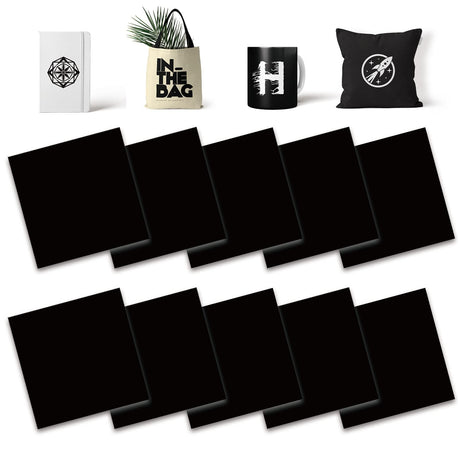 Black Transfer Sheets, 10 Pcs 12"x 12" Solid Plain Color Pre-Printed Sublimation Paper for Heat Press Mug, DIY T- Shirts, Coasters Lucky Goddness