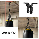 Jayefo Punching Bag Hanger - Heavy Bag and Punching Bag Mount for Wood Beam Ceiling - Standart Size - Black Jayefo
