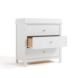 Graco Sasha 3-Drawer Chest with Changing Table Topper (White) – GREENGUARD Gold Certified, Nursery Bedroom Wood Chest with Spacious Storage, Interlocking Drawer System, Pre-Installed Tracks Graco