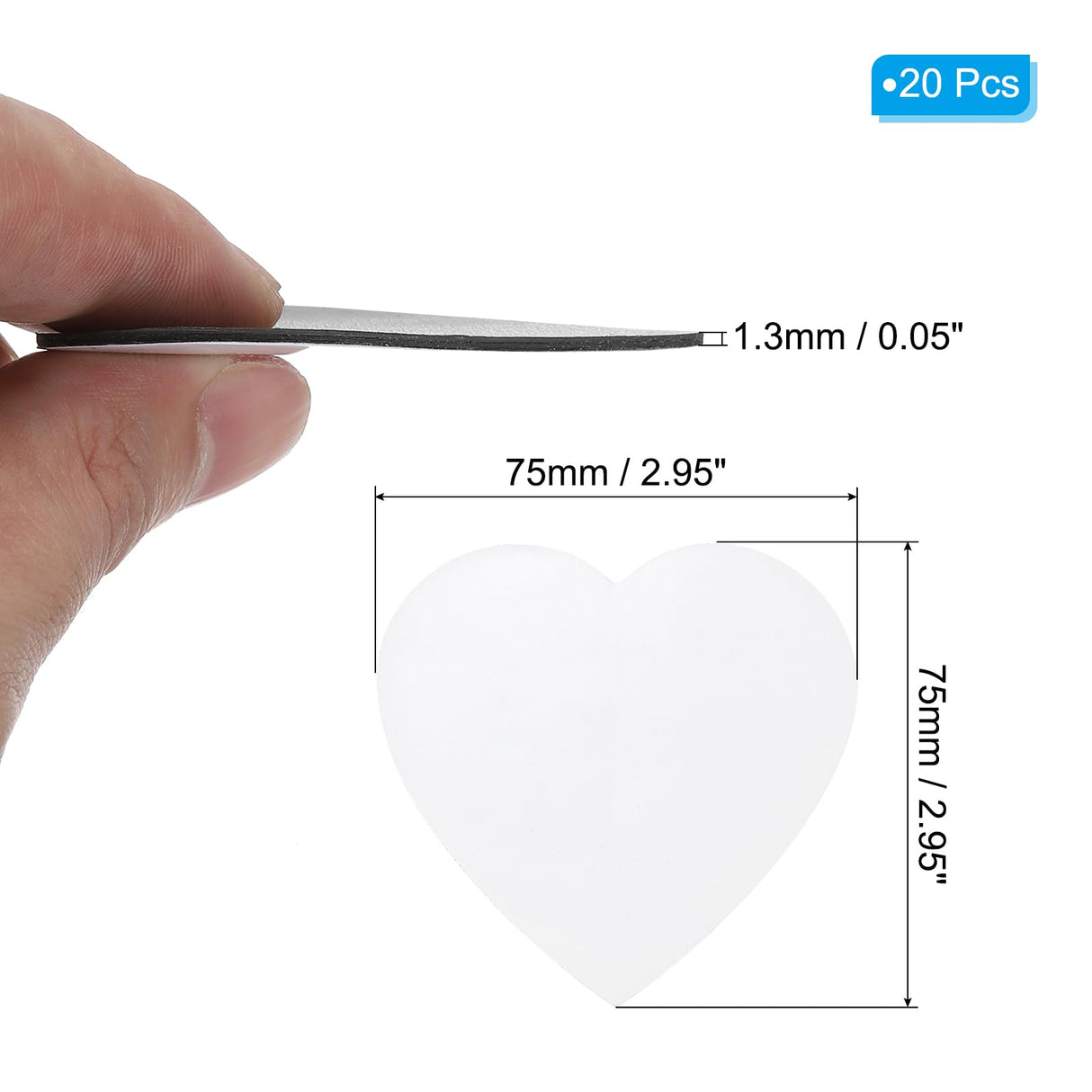 PATIKIL 3x3 in Sublimation Magnet Blanks, 20pcs Sublimation Blanks Products Personalized Refrigerator Magnets for Kitchen Fridge Home Decor, Heart PATIKIL