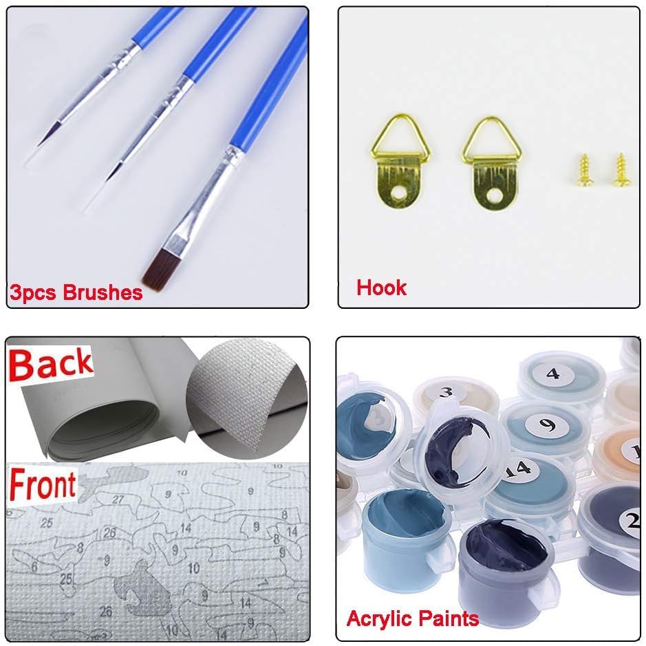 Newsight Paint by Numbers for Adults & Kids & Beginners DIY Acrylic Painting Gift Kits (Color Octopus, 12" Wx16 L) Newsight