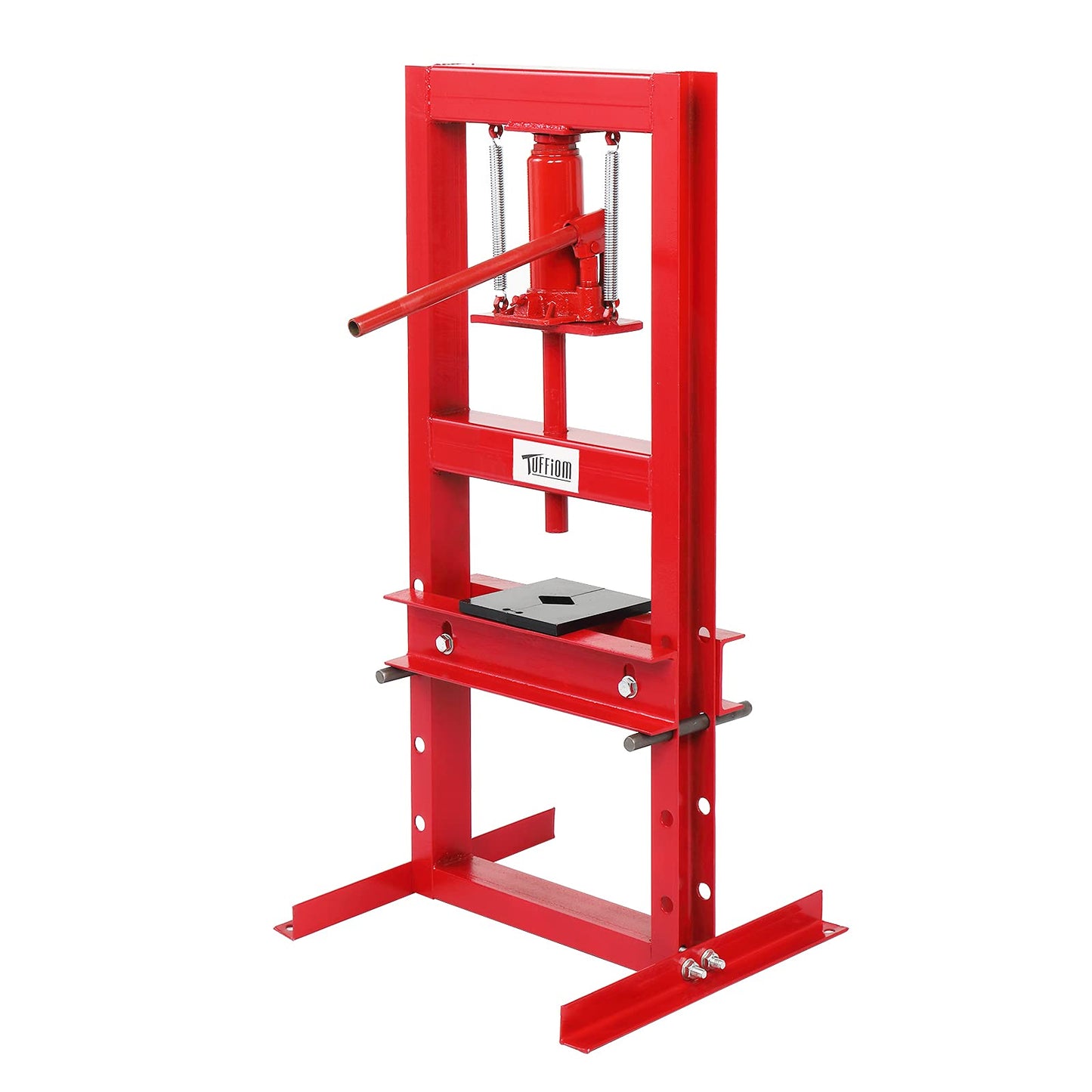 TUFFIOM 6-Ton Hydraulic Shop Press with Press Plates, H-Frame Garage Benchtop Press, Adjustable Working Table Height, 18.9”L x 15.75”W x 36.8”H - WoodArtSupply