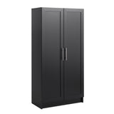 Prepac Elite Tall Storage Cabinet with Panel Doors - Black Prepac
