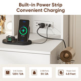 OTDMEL 37" W Makeup Vanity Desk,Vanity Desk with LED Lighted Mirror & Power Outlet,Makeup Table with 4 Drawers,3 Color Modes & Adjustable Brightness Dressing Table for Bedroom, White OTDMEL