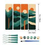 JOOZ Mountain Paint by Numbers Kit for Adults, 4 Pack Wood Bookmarks Paint by Numbers for Book Lovers, DIY Sunset Oil Painting by Number Bookmarks with Tassel for Gift 7x2 Inch JOOZ